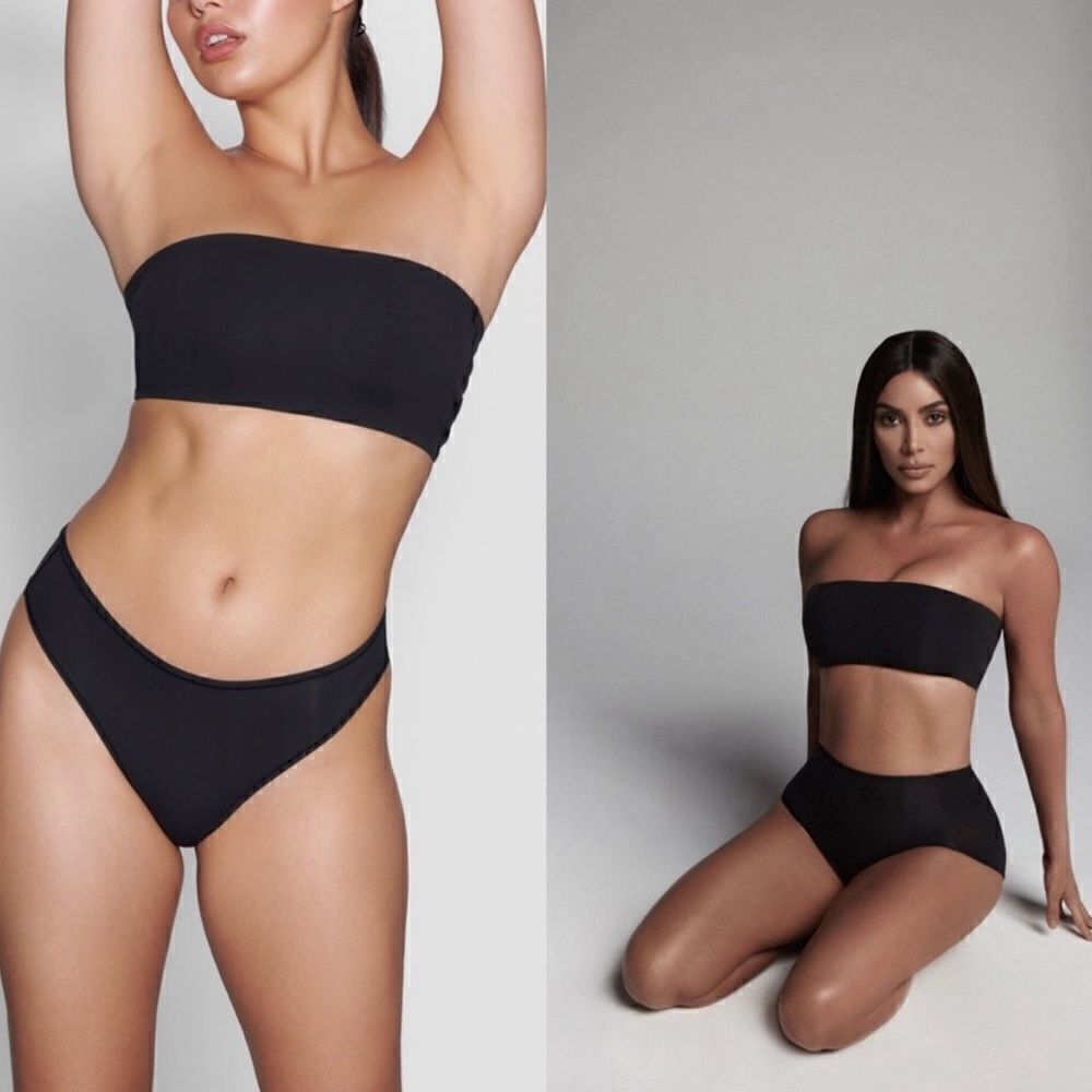NWT Skims Fits Everybody Bandeau Bra in Onyx Black Size 2X